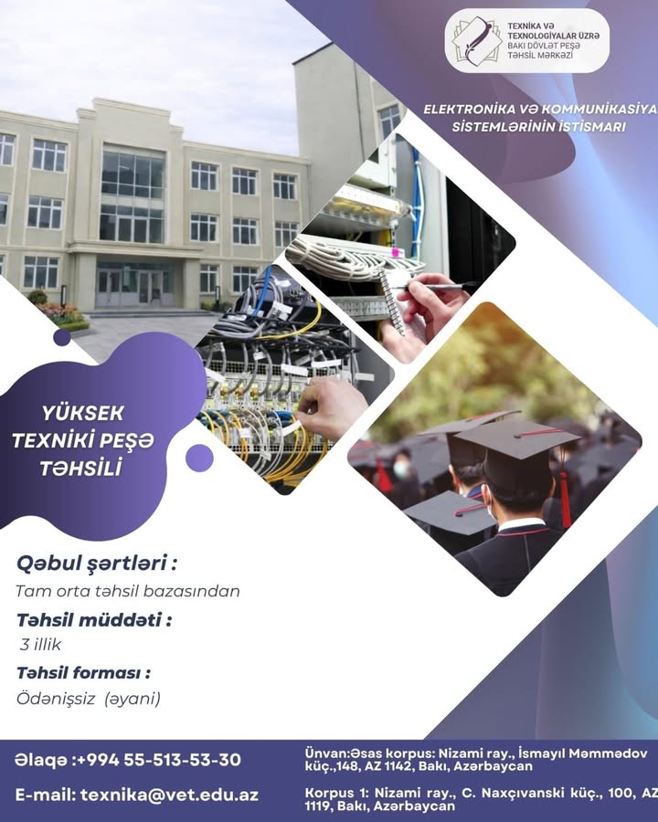 İxtisas: Elektronika və kommunikasiya sistemlərinin istismar